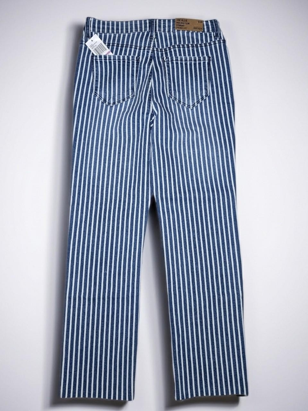 NWT Kensie Jeans The Allie High Rise Slim Straight Hampton Stripe - 6/28 - Picture 3 of 3